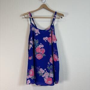 Torrid Blue & Pink Floral Swing Cami Size 0